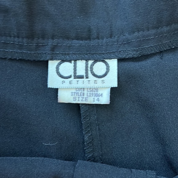 Clio Black Trouser Pants High Rise Size 14 Petite - Picture 7 of 8